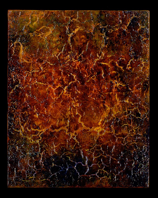 Drew Wood, Lava, 2005, acrylic, encaustic, and synthetic resin on canvas, 24"x30"x2", nfs