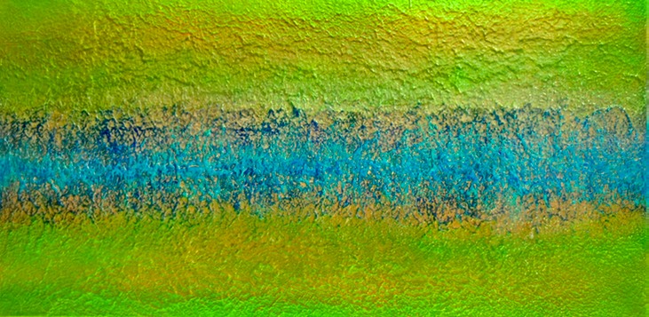 Drew Wood, Static, 2008, oil, color-shifting enamel, acrylic, pumice, and synthetic resin on canvas, 24"x48"x1", nfs